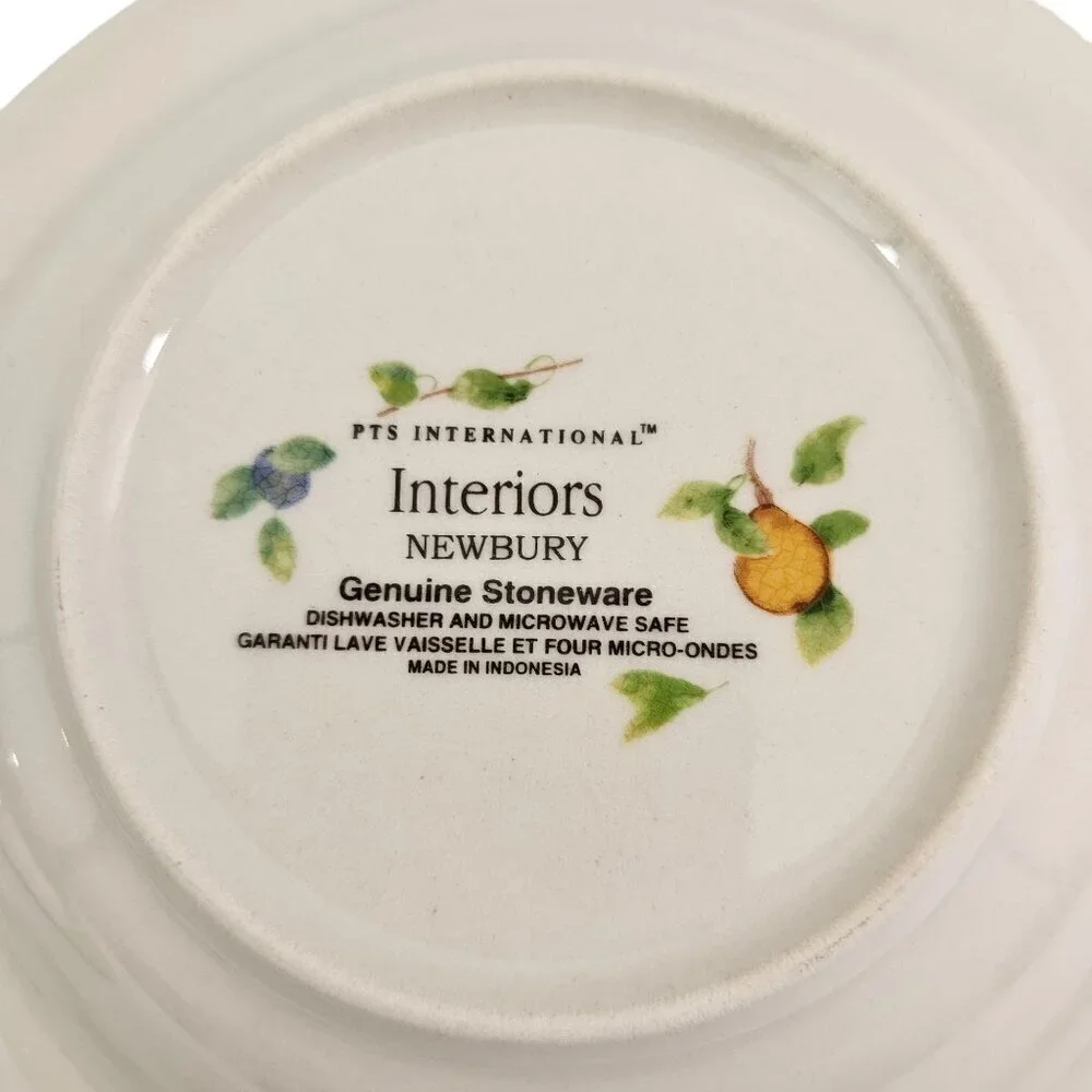 PTS International Interiors Newbury Stoneware Rimmed Soup Salad Bowls – Set of 2